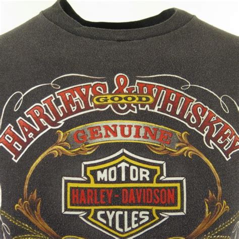 Vintage S D Emblem Harley Davidson T Shirt Xl Fits Large Whiskey