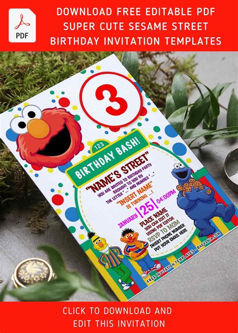 Free Editable Pdf Super Cute Sesame Street Birthday Invitation Templates Artofit