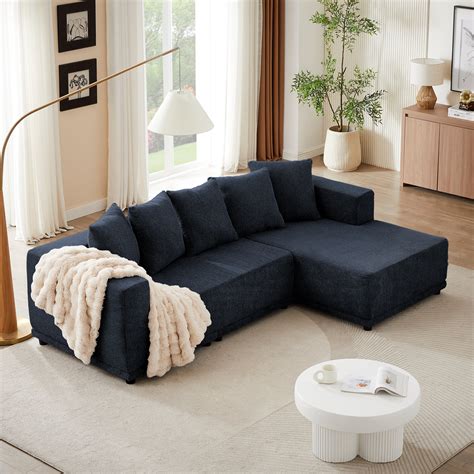 Latitude Run Chenille L Shaped Sectional Sofa Set With Minimalist