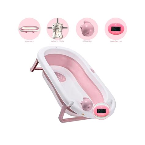 Tina de Baño Plegable Para Bebé ROCIA PINK Cuzka