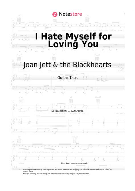 I Hate Myself For Loving You Tabs Guitar Joan Jett And The Blackhearts In