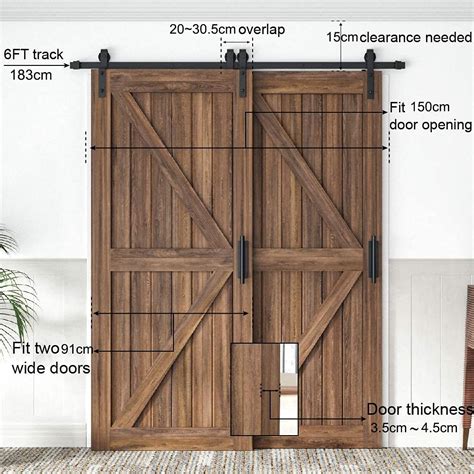 Buy WINSOON 183cm Single Track Bypass Sliding Door Track Double Door