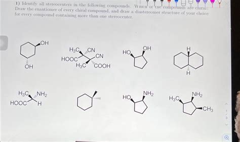 Solved Identify All Stereocenters In The Following Chegg