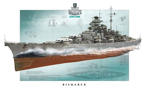 German Bismarck Ship World Of Warships Video Games Artwork Ship