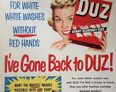 Duz Ad Laundry Detergent S Original Vintage Advertisement Laundry