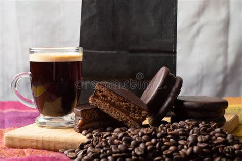 Traditional Argentinian Alfajores with Espresso and Coffee Beans Stock Photo - Image of fresh ...