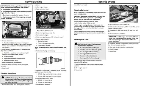 John Deere Tractor GT235 GT245 Operators Manual PDF