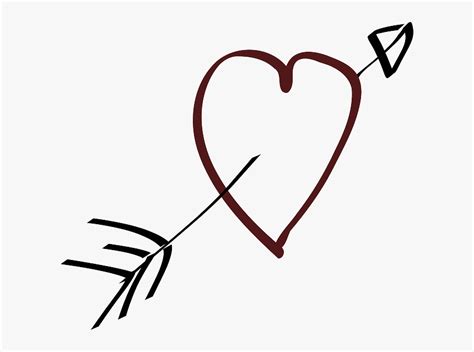 Love, Heart, Arrow, Stylistic, Hand Drawn - Heart With Arrow Clipart ...