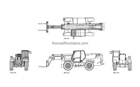 JCB Telehandler Free CAD Drawings In 2024 Cad Drawing Courtyard