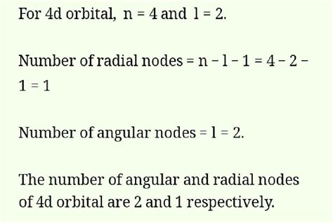 The Number Of Angular And Radial Nodes Of D Orbital Respectively Are