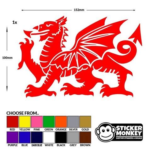 Welsh Dragon Cymru Vinyl Decal Sticker For Car Window Etsy Uk Vinyl