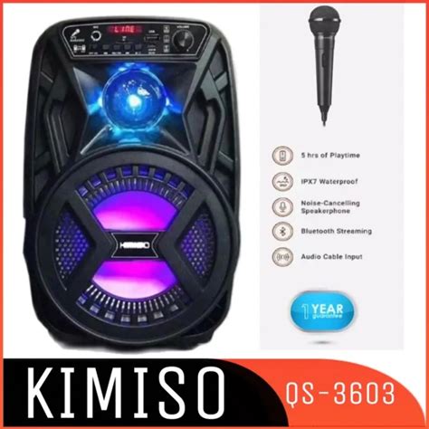 Speaker Bluetooth 6 5 Karaoke Portable KIMISO QS 3603 Free Mic