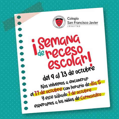 Semana De Receso Escolar Colegio San Francisco Javier