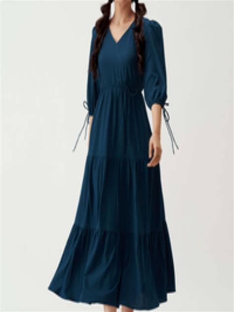 Buy Femvy Puff Sleeve Fit And Flare Maxi Dress Dresses For Women