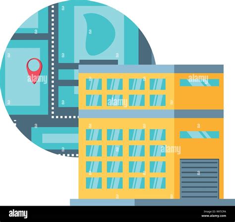 warehouse building with map guide vector illustration design Stock ...