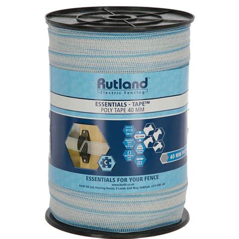 Rutland Essentials Poly Tape White Blue 40mm X 200m