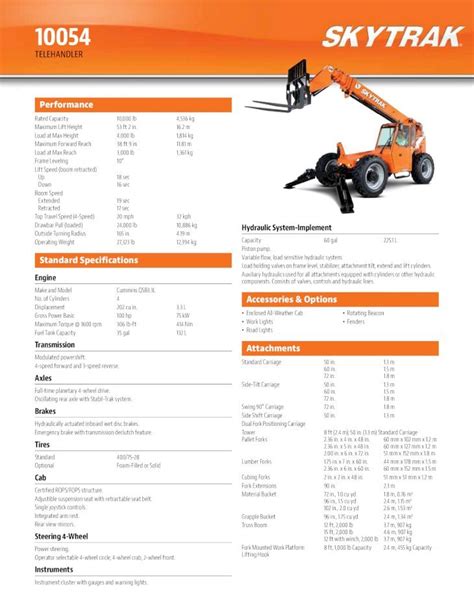 PDF SkyTrak 10054 Telehandler Spec Sheet DOKUMEN TIPS