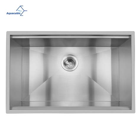 Aquacubic 30 Inch Workstation Kitchen Sink Undermount Stainless Steel