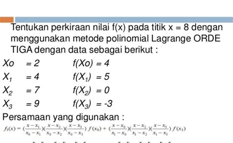 Contoh Soal Interpolasi Lagrange Lembar Edu Otosection