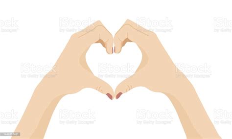 Two Hands Making Heart Sign Love Romantic Relationship Concept Isolated