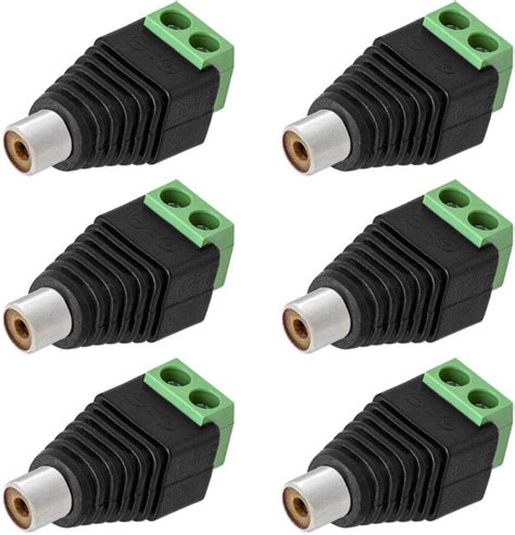 6X Cinch RCA Buchse Adapter 2 Pin Klemmen Terminalblock Chinch Stecker