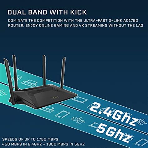 D Link WiFi Router AC1750 Wireless Internet For Home Gigabit Streaming