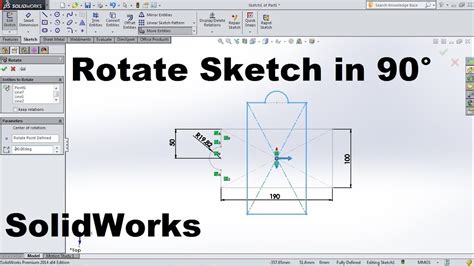 Solidworks Rotate Sketch 90 Degrees Solidworks Rotate Sketch Entities Youtube