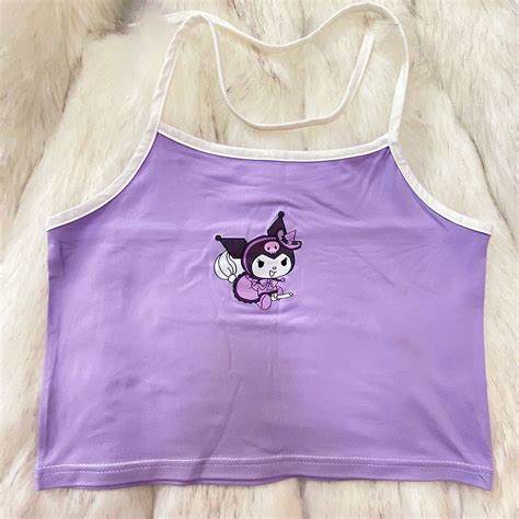 Chunliang Sanrio Kuromi Tank Top Camis Women Summer Y2k Cartoon Kawaii