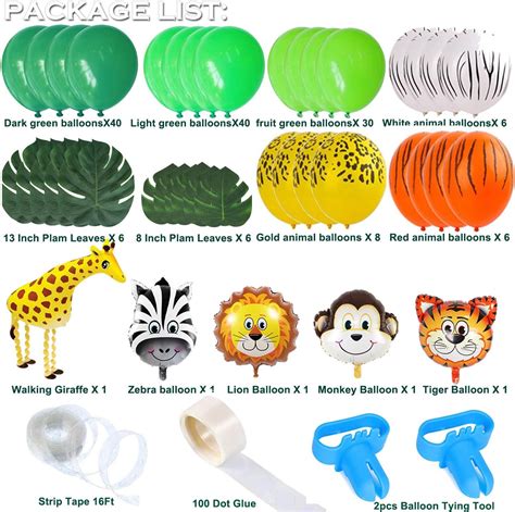 Jungle Safari Juego de guirnaldas de globos temáticos para fiestas