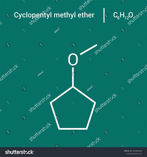 Chemical Structure Cyclopentyl Methyl Ether C H O Stock Vector