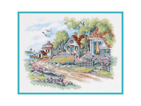 03240 Counted Cross Stitch Kit Dimensions Cottages By The Sea