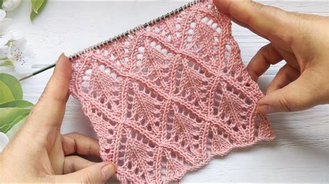 Lace Diamond Stitch Pattern Ajour Rautenmuster Stricken Punto Rombi