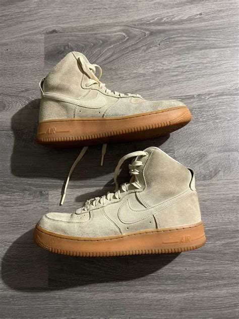 Nike High Top Air Force Beige Suede Gem