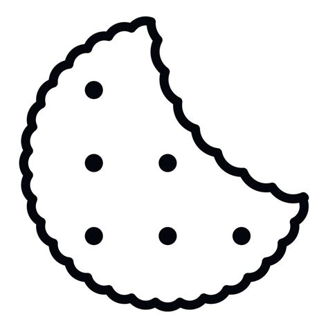 Bitten cookie icon, outline style 15265528 Vector Art at Vecteezy