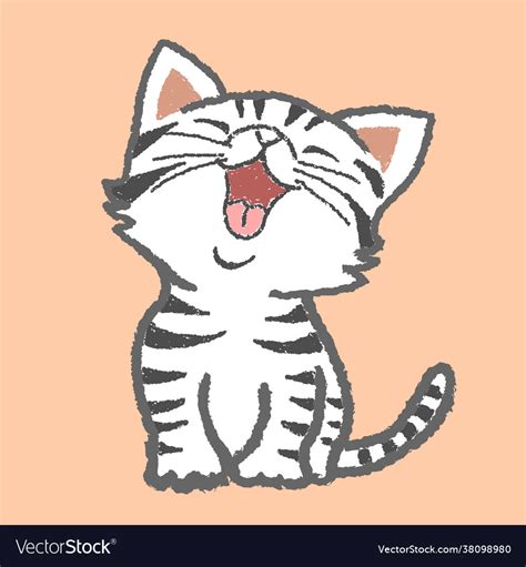 Cute little cat white cartoon for kids web Vector Image