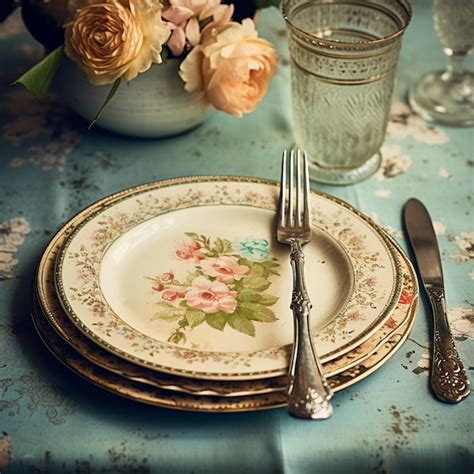 Vintage Table Setting With Classic Elegance Images Free Download On