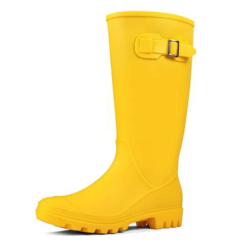 Dksuko Womens Tall Rain Boots Garden Boots Waterproof Wellington