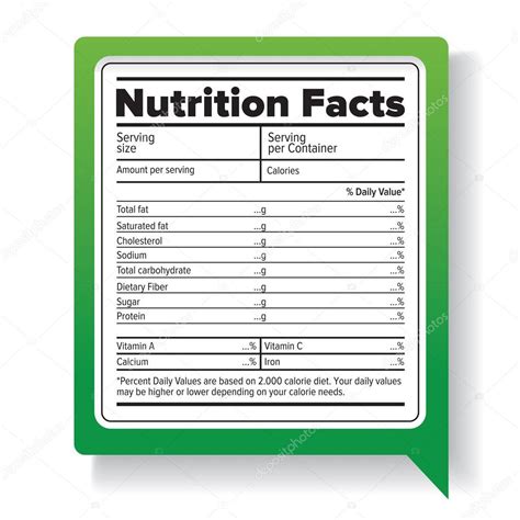 Nutrition Facts Stock Vector Grounder