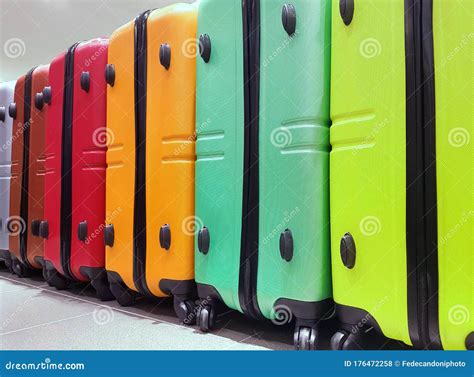 Suitcases in the Airport Luggage Storage Stock Photo - Image of duffle ...