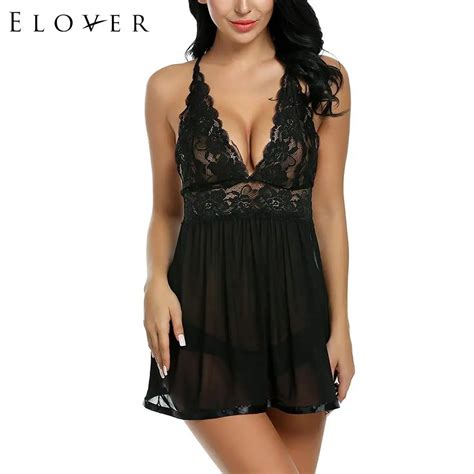 Elover Nightwear Sexy Lingerie Slim High Sexy Patchwork Low Set Home