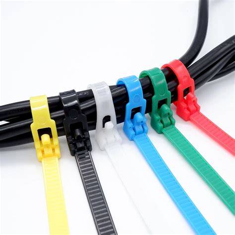 25pcs Plastic Reusable Cable Zip Ties Releasable Nylon Fixed Binding