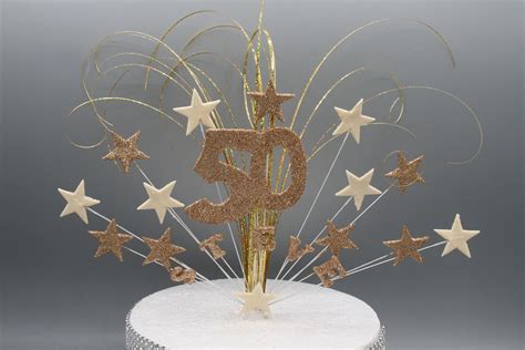 Stars Glittered Cake Topper Spray Cake Decoration Birthday Etsy