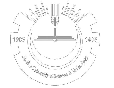 jordan university of science and technology logo drawing in dwg file. - Cadbull