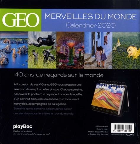 Calendrier Merveilles Du Monde Geo Livres Furet Du Nord