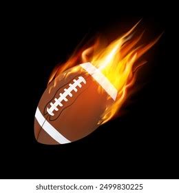 Realistic American Football Fire Illustration On Stock Vector Royalty