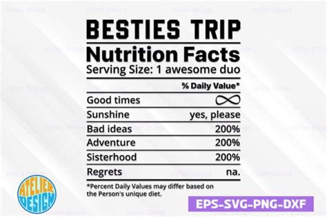 Besties Trip Nutritional Facts Svg Graphic By Atelier Design · Creative