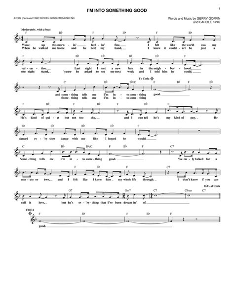 Im Into Something Good By Hermans Hermits Piano Digital Sheet