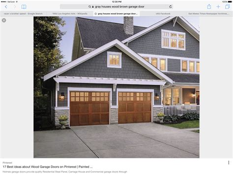 Gray Wood Garage Door Exterior House Paint Brown Garage House