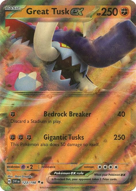 Great Tusk Ex Sv Scarlet Violet Base Set Pokemon