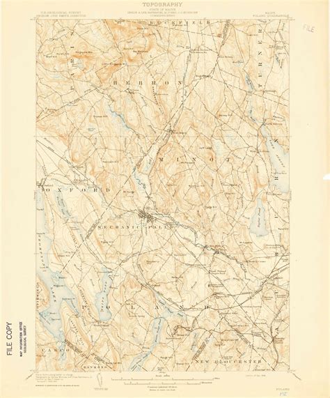 Poland Maine 1908 1908 Usgs Old Topo Map Reprint 15x15 Me Quad